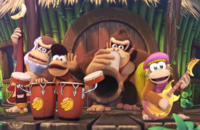 Donkey Kong and friends performing at the end of Donkey Kong Country: Tropical Freeze