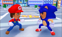 The Boy in Mario Suit and Boy in Sonic Suit from Mario & Sonic at the Rio 2016 Olympic Games for the Nintendo 3DS