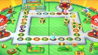amiibos in Mario Party 10, amiibo Party mode. Note that Rosalina amiibo is in the same pose that her Mario Kart 7 artwork.
