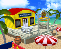 The Kinopio Cafe in Beach Volley Folly from Mario Party 4