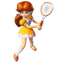 Artwork of Daisy via Mario Tennis for the Nintendo 64.