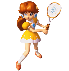 Artwork of Daisy via Mario Tennis for the Nintendo 64.