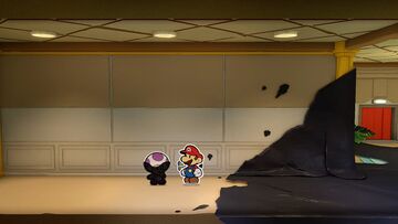 A purple Toad found on the second-floor deck of The Princess Peach, covered in ink from Gooper Blooper's attacks.