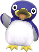 A Penguin, the recurring character design from Super Mario 64