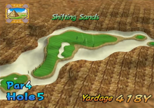 Hole 5 of Shifting Sands from Mario Golf: Toadstool Tour