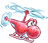 Artwork of Helicopter Yoshi from Yoshi's New Island.