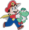 Cape Mario with Baby Yoshi Super Mario Bros. 4: Super Mario World 1, walkthrough