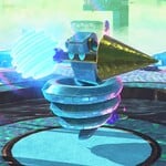 A blue-glowing snake switch in Donkey Kong Bananza