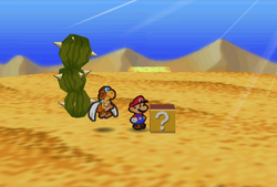 Eighteenth ? Block in Dry Dry Desert of Paper Mario.