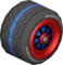 The StdWii_BlackRedBlue tires from Mario Kart Tour