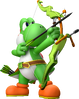 Yoshi with a bow.