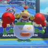 A character taunting in Mario Tennis: Ultra Smash