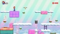 Screenshot of Merry Mini-Land Plus's bonus level from the Nintendo Switch version of Mario vs. Donkey Kong
