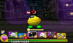 Screenshot of a Yellow Coin Coffer in World 6-Ghost House, from Puzzle & Dragons: Super Mario Bros. Edition.