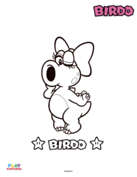 Line art of Birdo from a paint-by-number activity