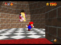 Mario in the Princess's room.