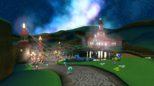 A screenshot of Grand Finale Galaxy during "The Star Festival" mission from Super Mario Galaxy.