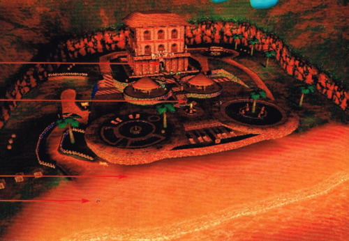 Official screenshot of Sirena Beach from Super Mario Sunshine.