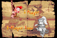 The player select screen from Donkey Kong Country 2 on Game Boy Advance