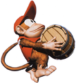 Diddy carrying barrel DKC artwork.png