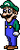 The "idle" sprite of Luigi from the PC game Mario is Missing!. This sprite is the source image for "Weegee," a drawing of the character that has become an Internet meme.