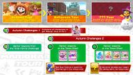 Roadmap showing challenges and rewards during the Autumn Celebration. A then unrevealed Toad vs. Toadette Tour is teased and Waluigi (Vampire) is shown in the Halloween Tour thumbnail.
