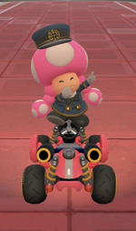Toadette (Conductor) performing a trick.