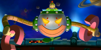 The giant Junior Clown Car in Bowser Jr. Breakdown from Mario Party 9.