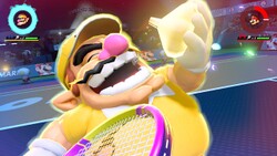 Wario eating a head of garlic to perform his Special Shot