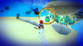 Mario approaching a ring while racing Cosmic Mario in Super Mario Galaxy