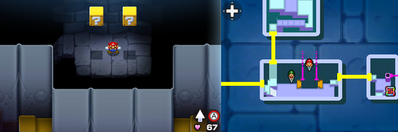 Blocks 28 and 29 in Toad Town of Mario & Luigi: Bowser's Inside Story + Bowser Jr.'s Journey.