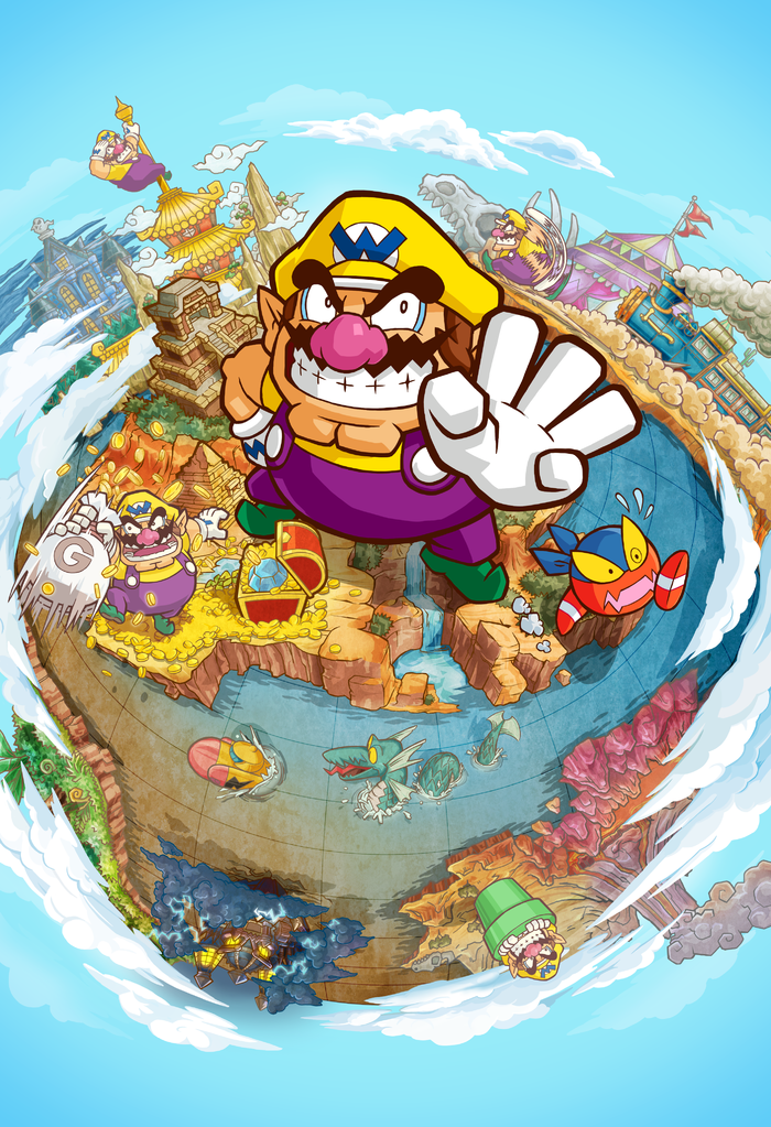 Wario in the Shake Dimension of Wario Land: Shake It!