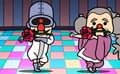 Dr. Crygor and Master Mantis thinking that their bad dancing made their success