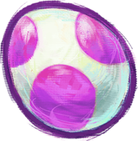 Artwork of a Flashing Egg, from Yoshi's New Island.