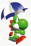 Green Yoshi using a Bumber 'Chute
