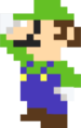 Luigi using the Bitsize Candy from Mario Party 8