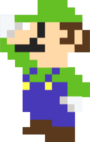 Luigi using the Bitsize Candy from Mario Party 8