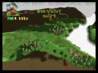 The fifth hole of Boo Valley from Mario Golf (Nintendo 64)