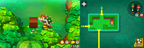 Fifth block in Dimble Wood of Mario & Luigi: Bowser's Inside Story + Bowser Jr.'s Journey.