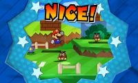 Mario first striking a Goomba in Paper Mario: Sticker Star
