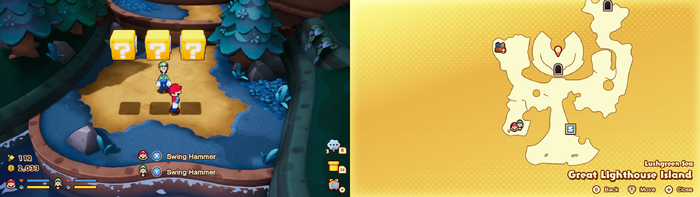 ? blocks 1-3 in the Lushgreen Sea Great Lighthouse Island from Mario & Luigi: Brothership