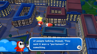 Mario talking to a Shy Guy