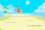 The starting line of a course from Mario Kart: Super Circuit