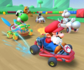 Thumbnail of the Wendy Cup challenge from the 2021 Yoshi Tour; a Big Reverse Race challenge set on SNES Donut Plains 2 (reused as the Daisy Cup's bonus challenge in the 2022 Yoshi Tour)