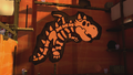 The fossil recolored by the Orange Paint Star.