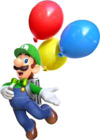 Artwork of Luigi for Balloon World, from Super Mario Odyssey
