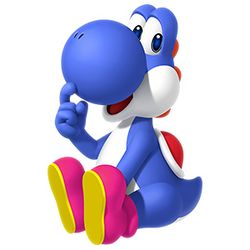 Artwork of a Blue Yoshi in Super Mario Run.