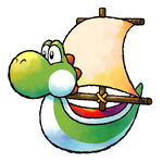 Artwork of Ship Yoshi in Yoshi Topsy-Turvy