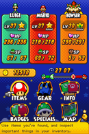 The (star) menu's appearance throughout the Mario & Luigi games.