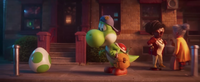 Yoshi exploring Brooklyn as seen in The Super Mario Galaxy Movie